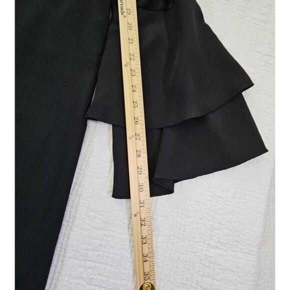 Lysse Flutter Sleeve Tunic Women's Size Large Black Crepe Fully Lined EUC LN - Picture 10 of 12